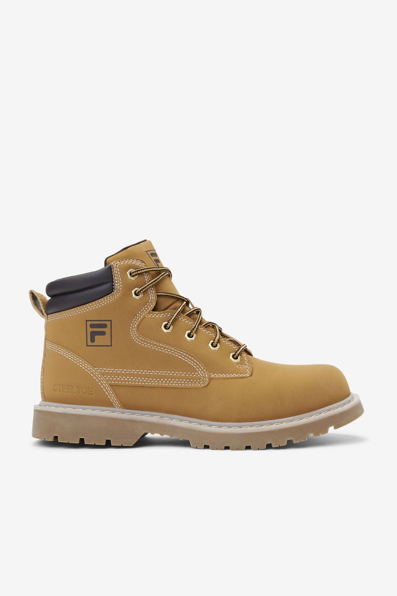 Férfi Fila Landing Steel Toe Boot Munkacipő Barna Fekete Magyarország | HU-132232