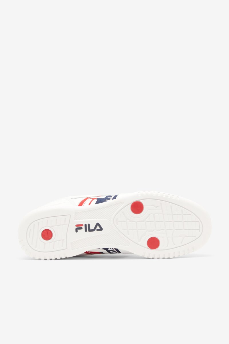 Férfi Fila Original Fitness Logo Tape Cipő Fehér Sötétkék Piros Magyarország | HU-124834